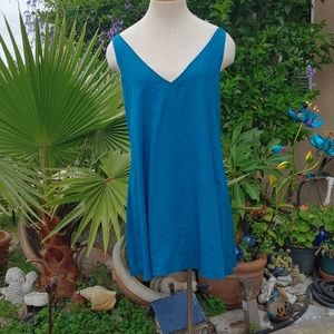 New VS Teal lace up back swim cover up/tunic top
